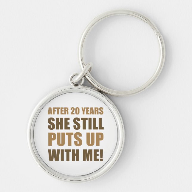20th Anniversary Humor For Men Key Ring (Front)