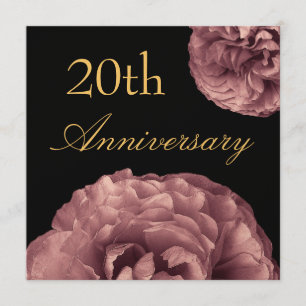 20th Anniversary Invitation - Vintage Pink Roses