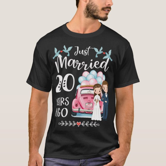 20th Anniversary - Just Married 20 Years Ago T-Shirt (Front)