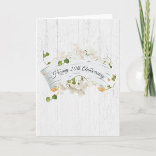 20th Anniversary On Birch Scroll With Ivy Card