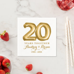 20th Anniversary Personalised Napkin