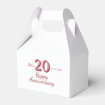 20th anniversary pink name date monogram bold