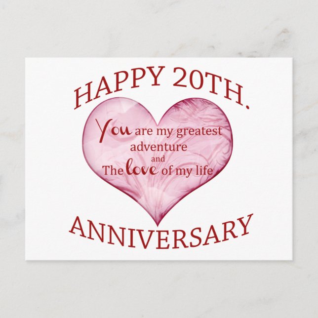 20th. Anniversary Postcard (Front)
