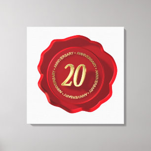 20th anniversary red wax seal canvas print