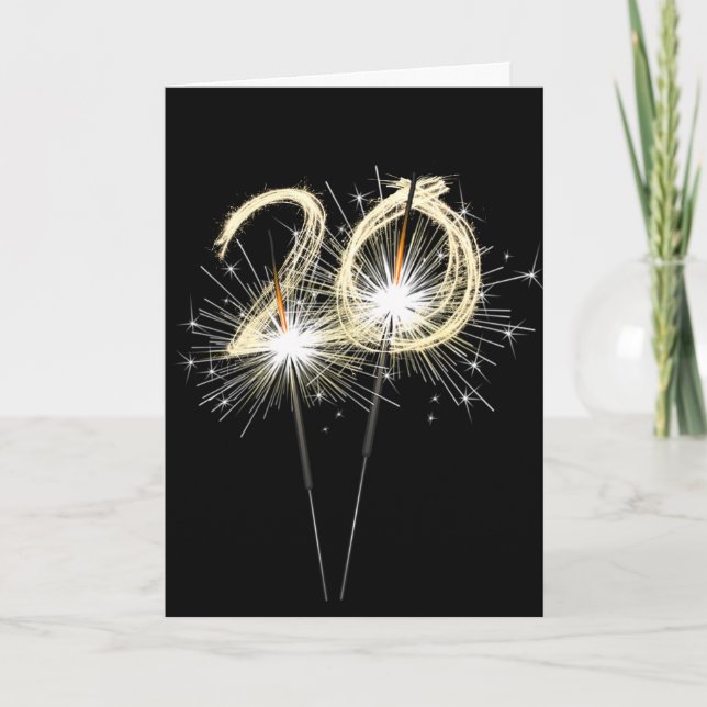 20th Anniversary Sparklers on Black  Card (Front)