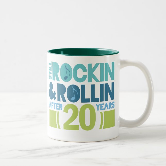 20th Anniversary Wedding Gift Two-Tone Coffee Mug (Right)
