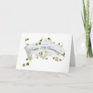 20th Anniversary with Ivy on Birch Scroll Card