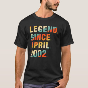 20th Birthday 20 Year Old Legend Since April 2002 T-Shirt