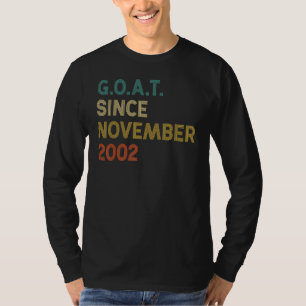 20th Birthday 20 Years Old Goat Since November 200 T-Shirt