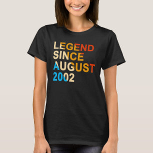20th Birthday 20 Years Old Legend Since August 20 T-Shirt