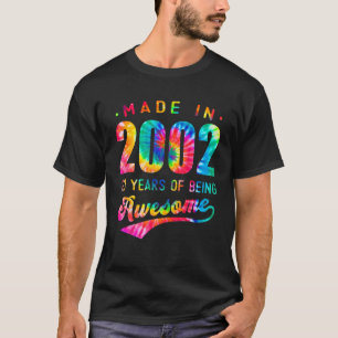 20Th Birthday 20 Years Old Tie Dye 2002 Awesome T-Shirt