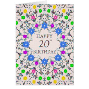 20th Birthday Abstract Flowers