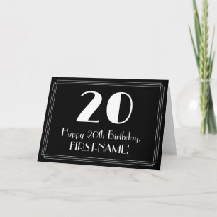 20th Birthday ~ Art Deco Inspired Look "20", Card