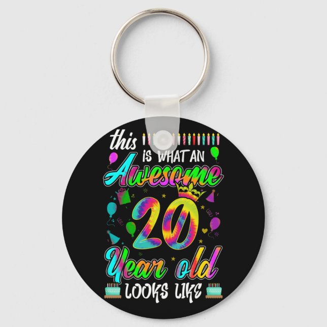 20th Birthday Awesome 20 Year Old Looks Like Key Ring (Front)
