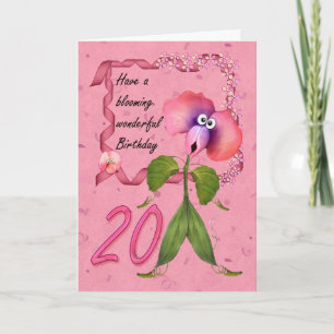 20th Birthday card, moonies cute bloomers Card