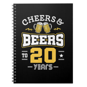20Th Birthday Cheers And Beers Birthday Notebook