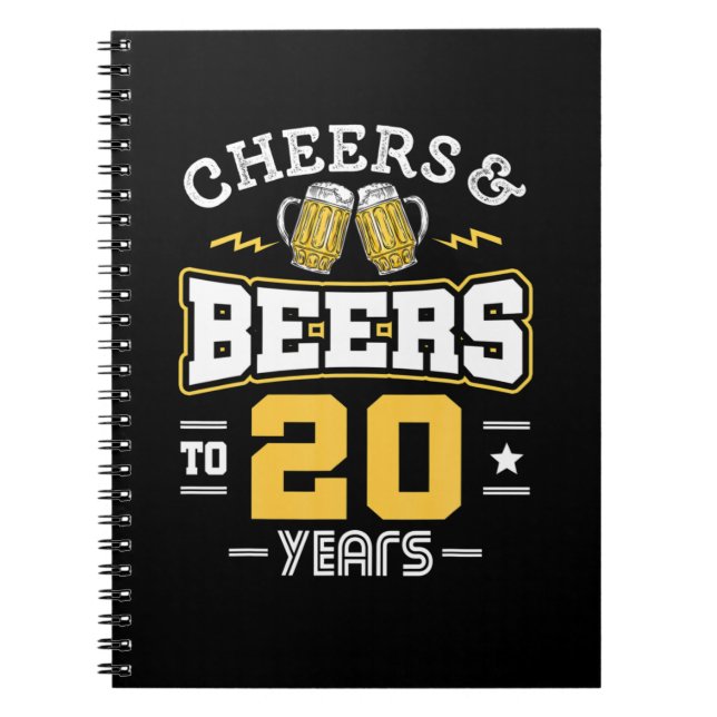 20Th Birthday Cheers And Beers Birthday Notebook (Front)