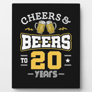 20Th Birthday Cheers And Beers Birthday Plaque