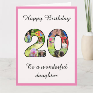 20th Birthday Daughter Large Photo Collage Montage Card