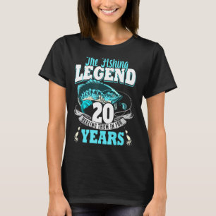 20th birthday fishing 20 Year Old fisherman 2003 2 T-Shirt