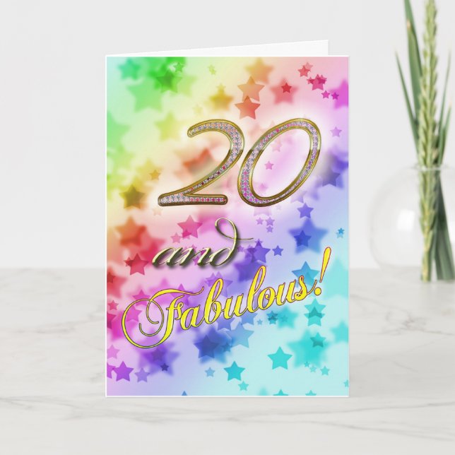 20th birthday for someone Fabulous Card (Front)