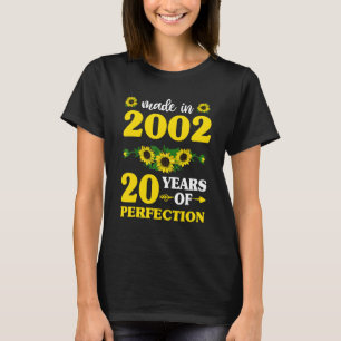 20th Birthday  For Women Made In 2002 20 Of Perfec T-Shirt