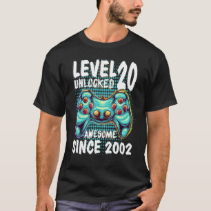 20th Birthday Gamer Boy Level 20 Unlocked Awesome T-Shirt