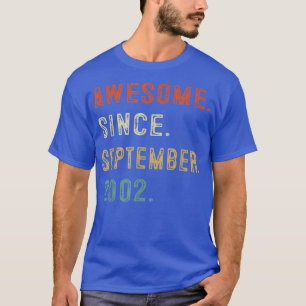 20th Birthday Gift Awesome Since September 2002 20 T-Shirt