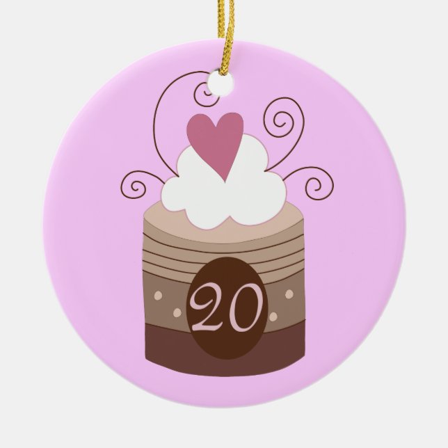 20th Birthday Gift Ideas For Her Ceramic Tree Decoration (Front)