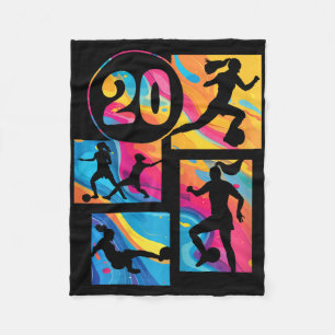 20th Birthday Girl Soccer Player Footll 20 Years O Fleece Blanket