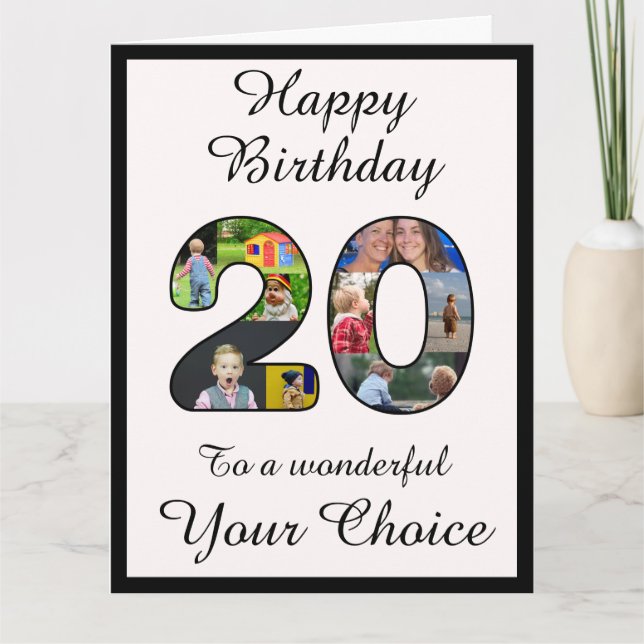 20th Birthday Happy 20 Text and Photo Template (Front)