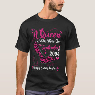20th Birthday High Heel A Queen Was Born In Septem T-Shirt