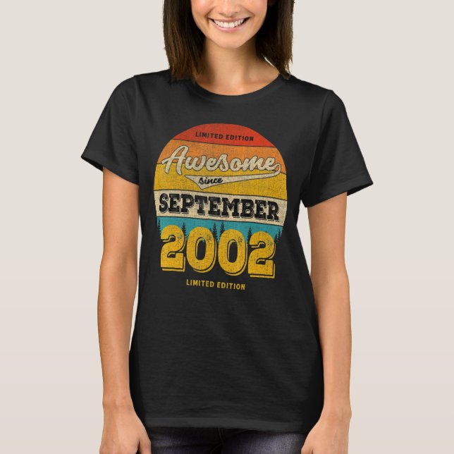 20th Birthday Idea Awesome Since September 2012 20 T-Shirt (Front)