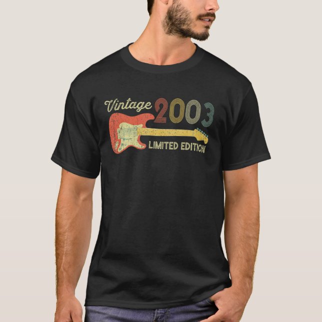 20th Birthday  Ideas Guitar  2003 T-Shirt (Front)