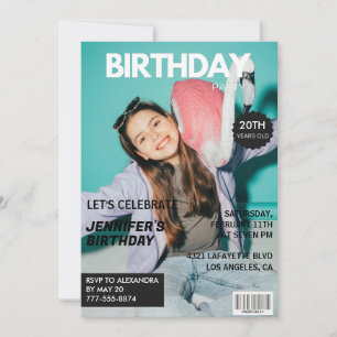 20th birthday invitations for her Magazine Cover