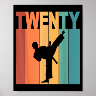 20th Birthday Karate Taekwondo Theme 20 Year Old Poster