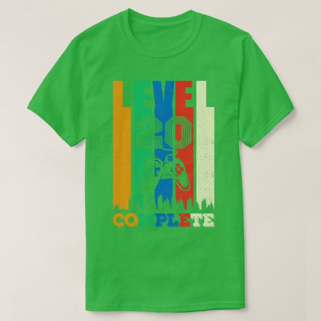 20th Birthday Level 20 Complete Gift T-Shirt (Design Front)