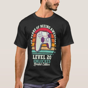 20th Birthday Level 20 Unlocked Gamer Vintage 2003 T-Shirt