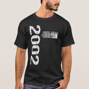 20th Birthday Man Woman Cycling Vintage 2002 Birth T-Shirt