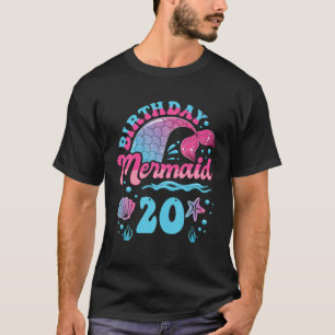 20Th Birthday Mermaid 20 Years Ocean Theme Party F T-Shirt