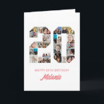 20th Birthday Number 20 Photo Collage Personalised Card<br><div class="desc">Celebrate momentous 20th Birthday with this cute card. It's a personalised photo collage birthday card that allows you to create a truly unique and memorable design. This customisable template lets you insert your own cherished photos, capturing the precious moments throughout the year. This custom card is perfect for commemorating your...</div>