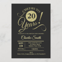 20th Birthday Party - Chalkboard Gold