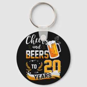 20th Birthday Party Cheers And Beers To 20 Years Key Ring