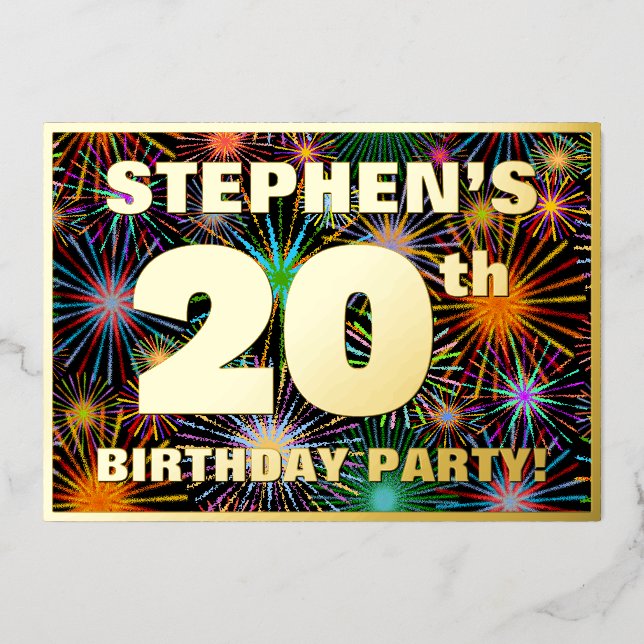 20th Birthday Party — Fun, Colourful Fireworks Loo (Front)