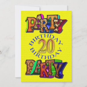 20th birthday party invitation