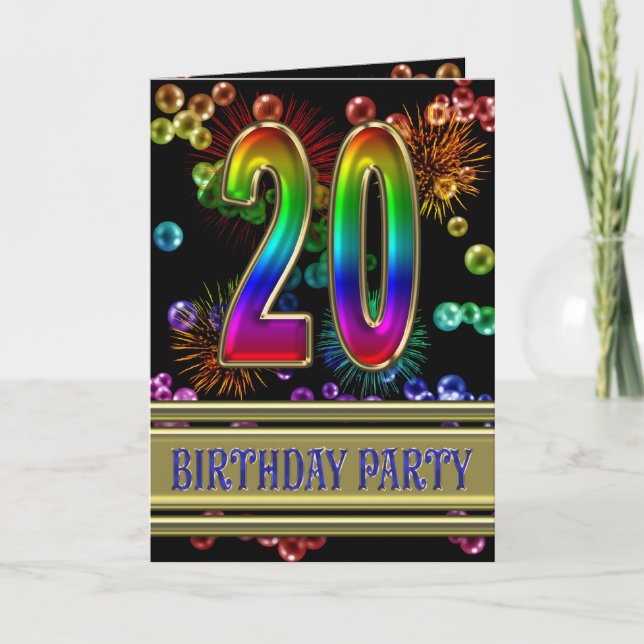 20th Birthday party Invitation (Front)