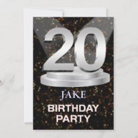 20th Birthday Party Invitation Add a Name
