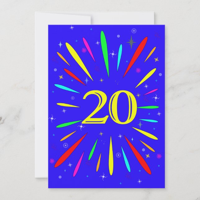 20th Birthday Party Invitation Explosion  (Front)