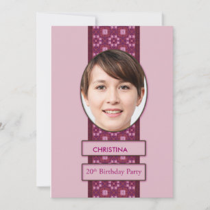 20th Birthday Party Invitation Picture and Name