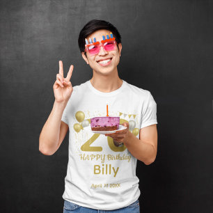 20th Birthday photo name personalised T-Shirt